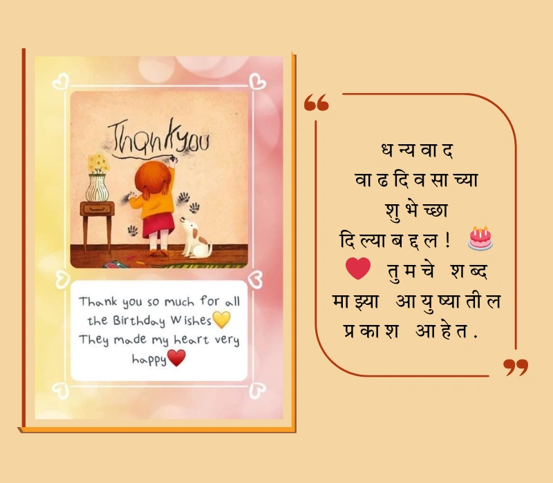 धन्यवाद वाढदिवसाच्या शुभेच्छा दिल्याबद्दल