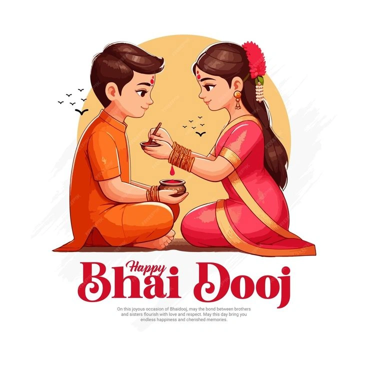 Cute Happy Bhai Dooj Wishes, 